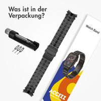 Accezz Steel Band für das  Samsung Galaxy Watch 4 / 5 / 6 / 7 / FE (20 mm) - Schwarz
