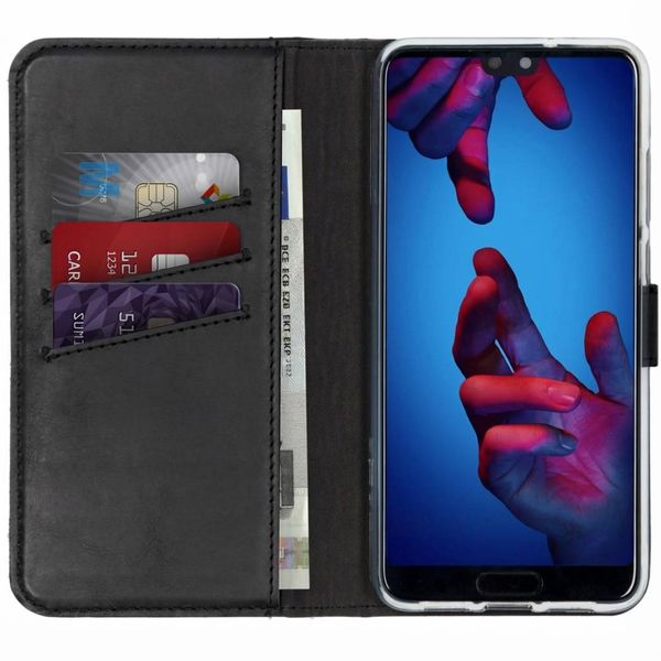 Selencia Echtleder Klapphülle Huawei P20 - Schwarz