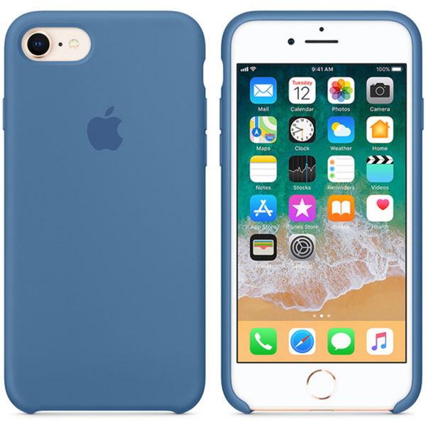 Apple Silikon-Case für das iPhone SE (2022 / 2020) / 8 / 7 - Denim  Blue