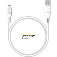 Accezz MFI-zertifiziertes Lightning- auf USB-Kabel - 2 m - Weiß