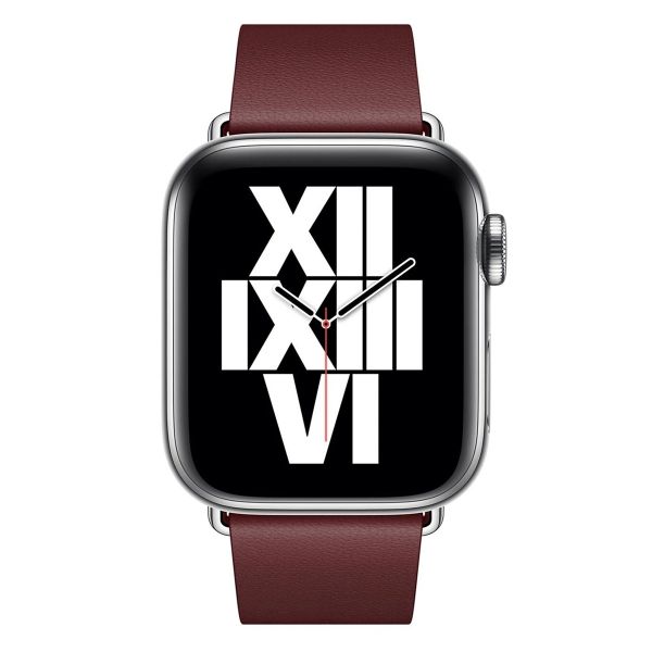 Apple Leather Band Modern Buckle für das  Apple Watch Series 1 t/m 9 / SE (38/40/41 mm) | Series 10 / 11 (42 mm) - Größe L - Garnet