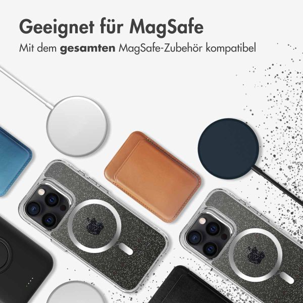 imoshion Glitzer Back Cover mit MagSafe für das iPhone 15 Pro Max - Silber