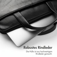 Accezz Leather Laptoptasche 16 Zoll - Schwarz