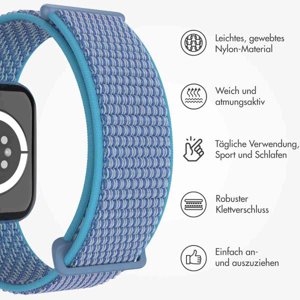 imoshion Nylon-Armband⁺ für die Apple Watch Series 1 bis 9 / SE (38/40/41 mm) | Series 10 (42 mm) - Marine Blue