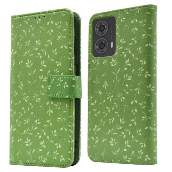 imoshion Design Klapphülle für das Motorola Moto G24 Power - Green Flowers