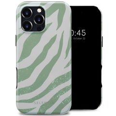 Selencia Vivid Rückabdeckung mit MagSafe Apple iPhone 16 Pro Max - Colorful Zebra Sage Green