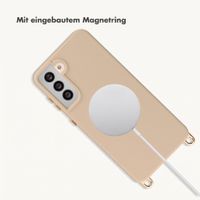 Selencia Rivièra Backcover mit MagSafe mit abnehmbaren Haken Samsung Galaxy S21 - Milky Latte