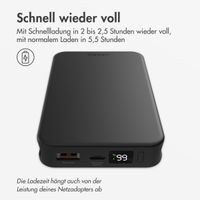 Accezz Powerbank 10.000 mAh mit integrierten Kabeln – Schwarz