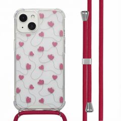 imoshion Design Hülle mit Band Apple iPhone 13 - Dusty Rose Connected Hearts