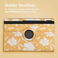 imoshion 360° drehbare Design Klapphülle für das Samsung Galaxy Tab S10 Ultra / Tab S9 Ultra - Yellow Flowers