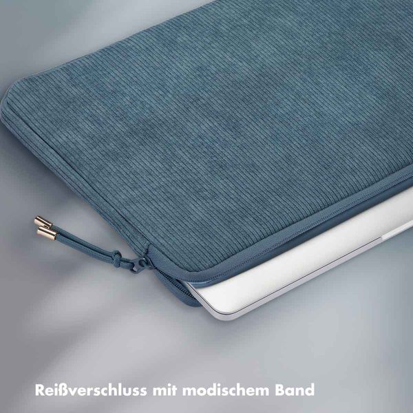 Selencia Cord Laptop Hülle 15-16 Zoll - Laptop Sleeve - Slate Blue