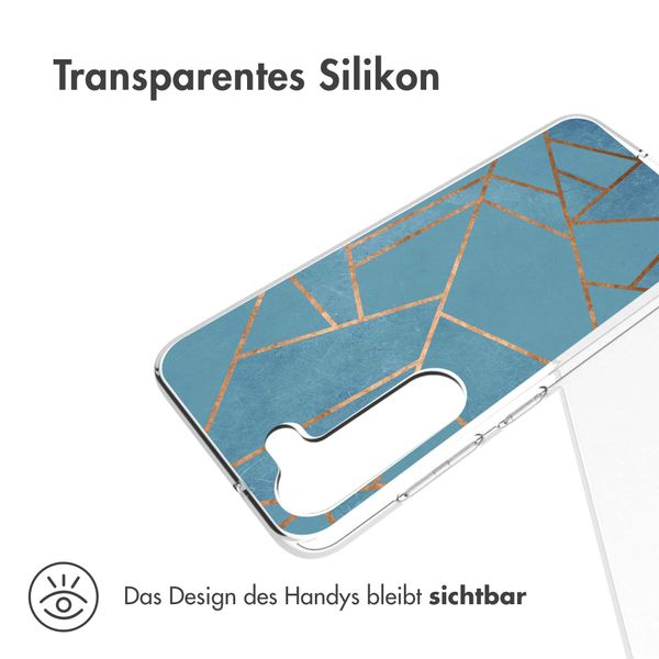 imoshion Design Hülle für das Samsung Galaxy S23 - Grafik-Kupfer / Blau