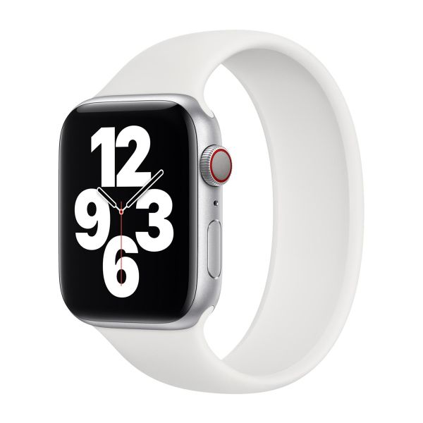 Apple 4 Pack Silikon Solo Loop für Apple Watch | 38/40/41/42 mm - Größe 4 - White/ Marigold/ Abyss Blue/ Succulent