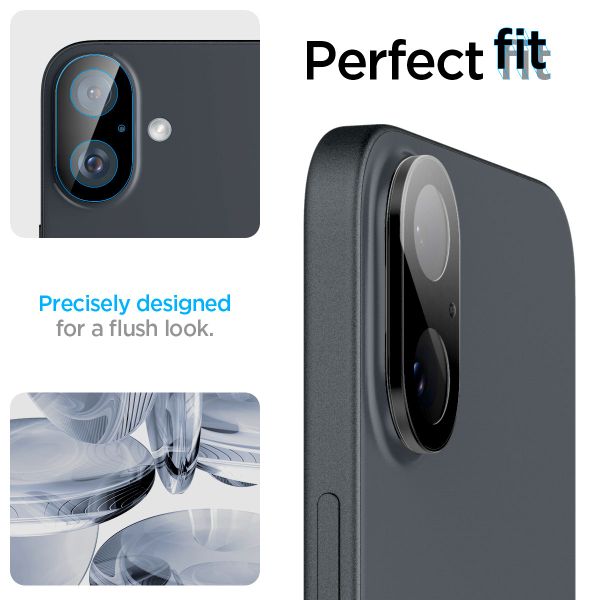 Spigen GLAStR EZ Fit Optik Kameraschutz 2er-Pack für Apple iPhone 16 Plus - Schwarz