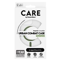 PanzerGlass CARE Urban Combat Case MagSafe für das iPhone 16 Pro - Transparent / Grün