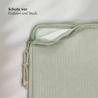 Selencia Cord Laptop Hülle 13-14 Zoll - Laptop Sleeve - Pistache Cream