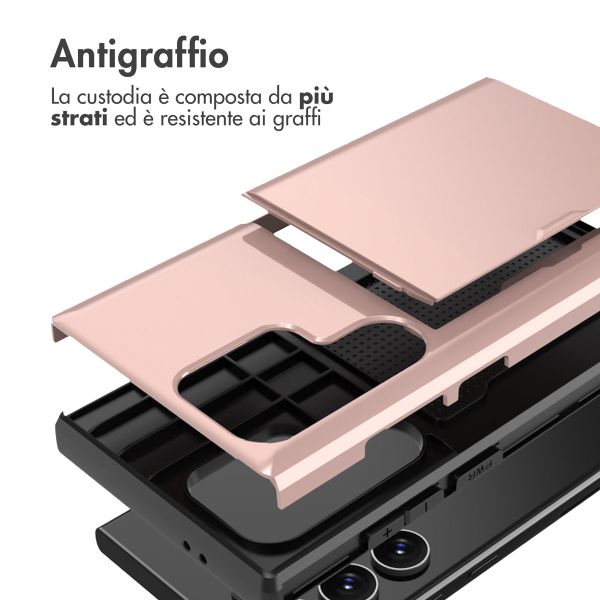 imoshion Backcover mit Kartenfach Samsung Galaxy S24 Ultra - Rosé gold