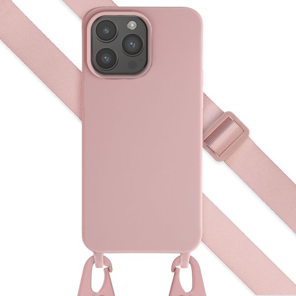 Selencia Silikonhülle mit abnehmbarem Band für das iPhone 15 Pro Max - Sand Pink