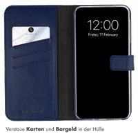 Selencia Echtleder Klapphülle Samsung Galaxy A27 (5G) - Dunkelblau