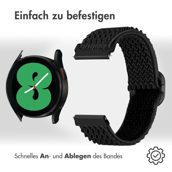 imoshion Elastisches Nylonarmband -   Universelle 20 mm Anschluss - Schwarz