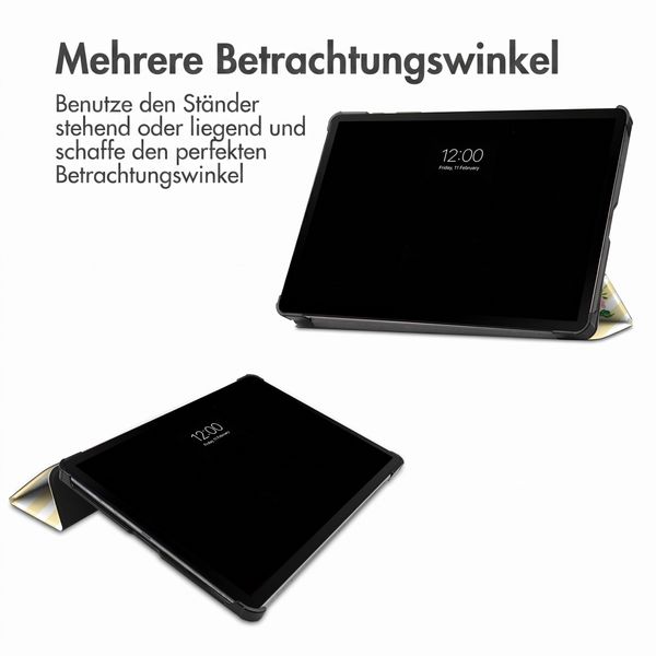 imoshion Design Trifold Klaphülle Samsung Galaxy Tab S9 11.0 Zoll / S10 Lite / S10 FE / S9 FE 10.9 Zoll - Garden Stripes