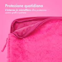 imoshion Fluffy Laptop Hülle 13-14 Zoll - Laptop Sleeve - Hot Pink