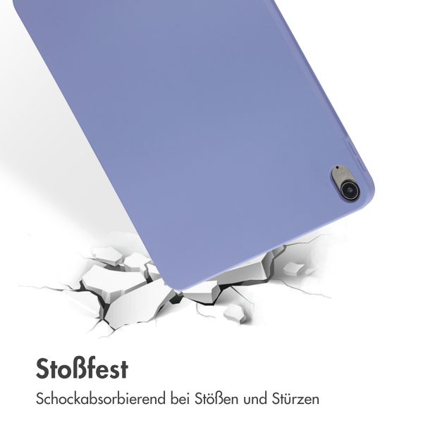 Accezz Liquid Silicone Back Cover mit Stifthalter für das iPad Air 11 Zoll (2025) M3 / (2024) M2 / Air 5 (2022) / Air 4 (2020) - Lila