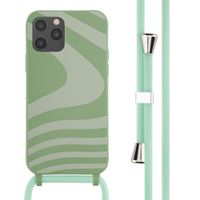 imoshion Silikonhülle design mit Band für das Apple iPhone 12 (Pro) - Retro Green