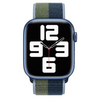 Apple Sport Loop Armband für das  Apple Watch Series 1 t/m 11 / SE / Ultra (44/45/46/49 mm) - Abyss Blue/Moss Green