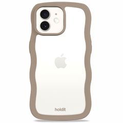 Holdit Wavy Case für das iPhone 12/12 Pro - Mocha Brown / Transparent