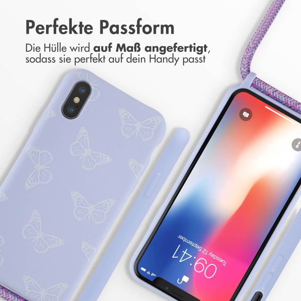 imoshion Silikonhülle design mit Band für das iPhone X / Xs - Butterfly