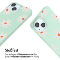 imoshion SilikonHülle design mit Band Apple iPhone 15 - Green Flower Distance