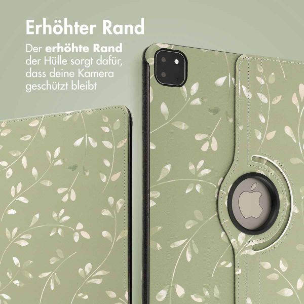 imoshion 360° drehbare Design Klapphülle Apple iPad Pro 13 (2025) M5 / (2024) M4 - Green Flowers