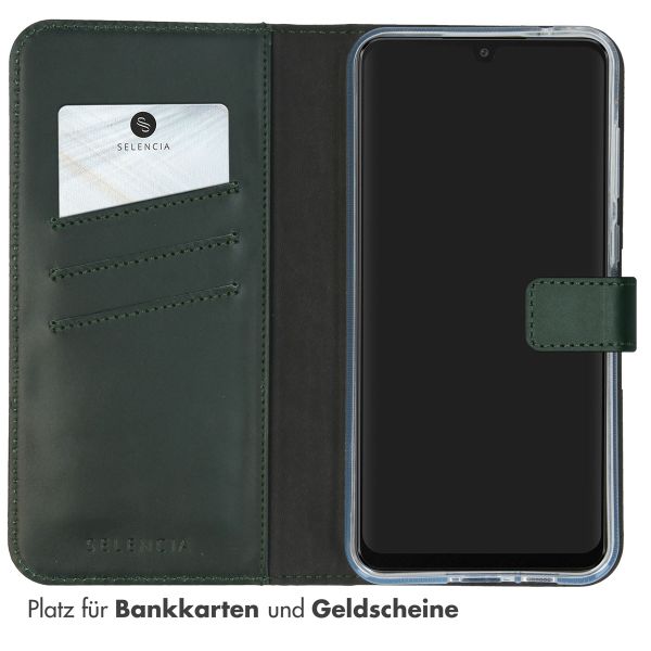 Selencia Echtleder Klapphülle Samsung Galaxy A55 - Grün