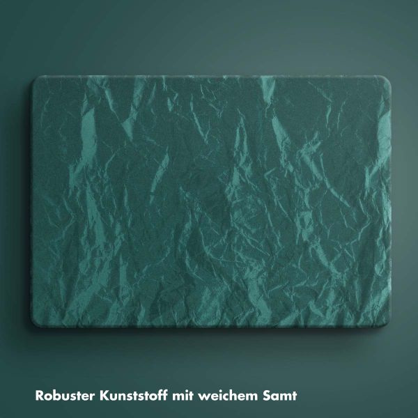 Selencia Cover mit Samtoberfläche Apple MacBook Pro 14 Zoll (2021 / 2023 M3 chip / 2024 M4 chip / 2025 M5 chip) - Dunkelgrün