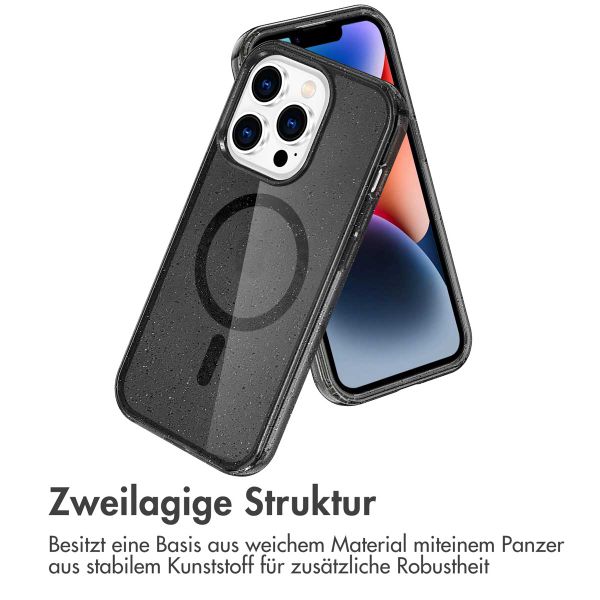 imoshion Sparkle Back Cover mit MagSafe für das Apple iPhone 13 Pro - Glitzer Schwarz