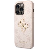 Guess 4G Metal Logo Back Cover für das iPhone 14 Pro - Rosa