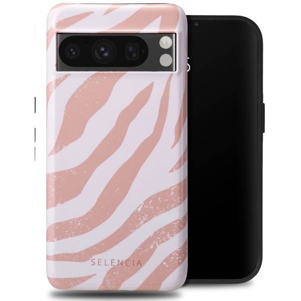 Selencia Vivid Tough Back Cover für das Google Pixel 8 Pro - Colorful Zebra Old Pink