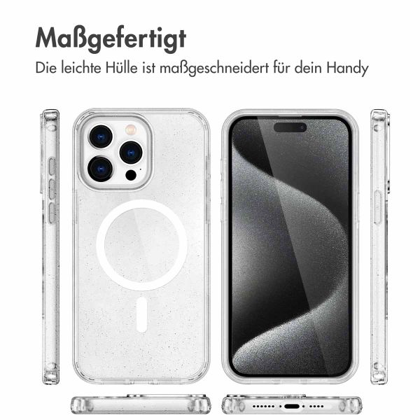 imoshion Sparkle Back Cover mit MagSafe Apple iPhone 15 Pro Max - Glitzer Transparent