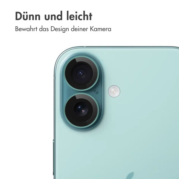 imoshion 2er-Pack Objektivschutz für Kamera für das Apple iPhone 16 / 16 Plus - Teal