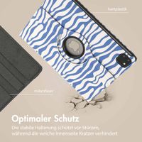 imoshion 360° drehbare Design Klapphülle für das iPad Pro 11 (2024) M4 - White Blue Stripes