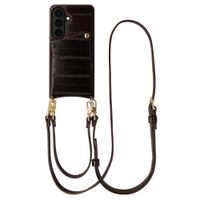 Selencia Nova Echtleder Backcover mit Kartenhalter Samsung Galaxy S26 - Dark Chocolate