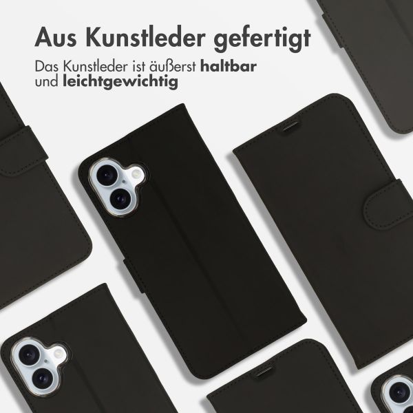 Accezz Wallet TPU Klapphülle für das iPhone 16 Plus - Schwarz