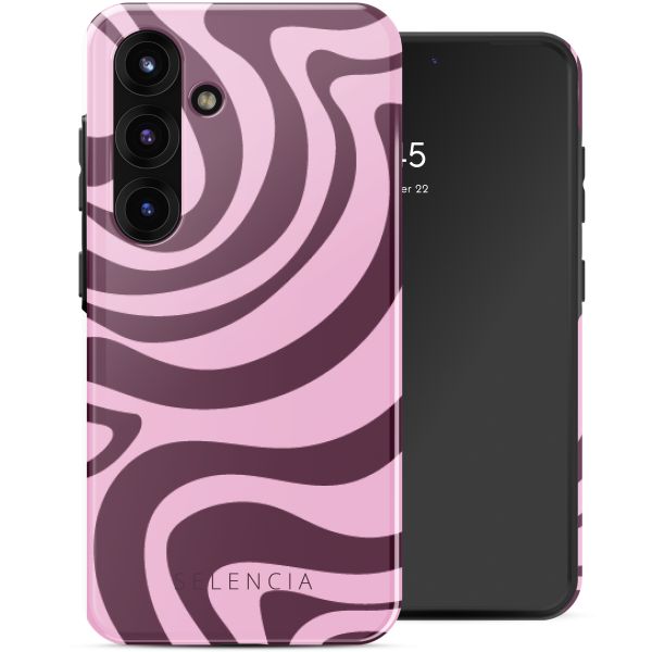 Selencia Vivid Back Cover Samsung Galaxy S25 - Wavy Swirl Pink Plum