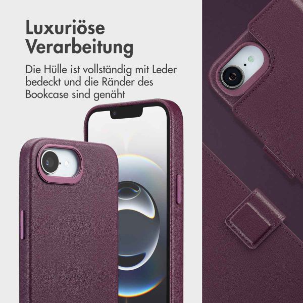 Accezz 2-in-1 Klapphülle aus Leder mit MagSafe Apple iPhone 16e - Heath Purple