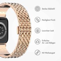Selencia Drachenarmband aus Stahl für die Apple Watch Series 1 bis 9 / SE (38/40/41 mm) | Series 10 (42 mm) - Roségold