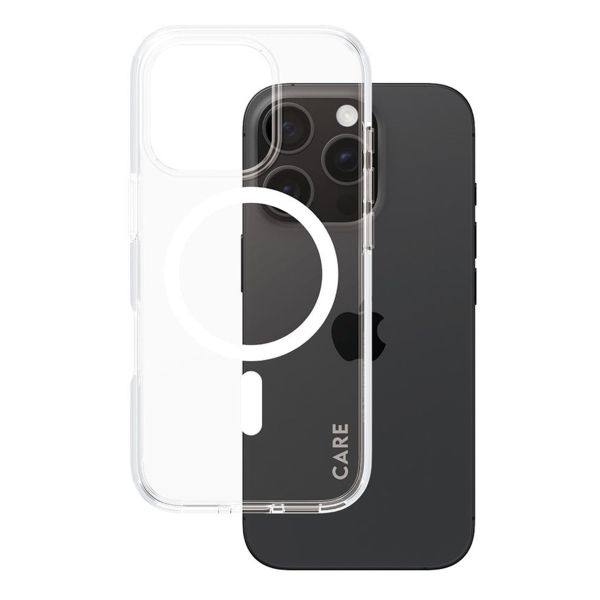 CARE by PanzerGlass Urban Combat Case MagSafe für das iPhone 16 Pro - Transparent / Weiß