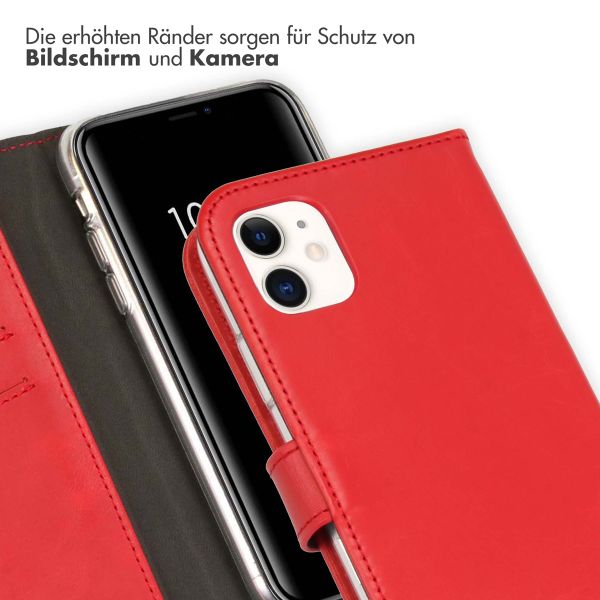 Selencia Echtleder Klapphülle Rot für das iPhone 11