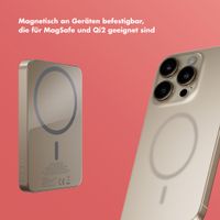 Selencia Vivid Powerbank 5.000 mAh - MagSafe und Qi2 - Desert Gold / Rosy Marble