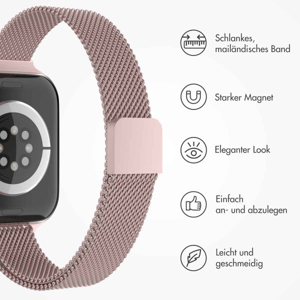imoshion Mailandisches schlankes Armband für das  Apple Watch Series 1 t/m 9 / SE (38/40/41 mm) | Series 10 / 11 (42 mm) - Rosa
